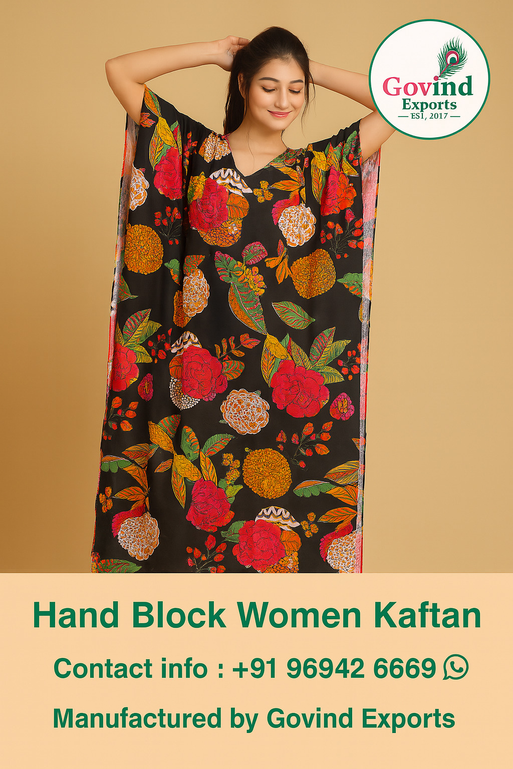 Indian hand Block Women Kaftans
